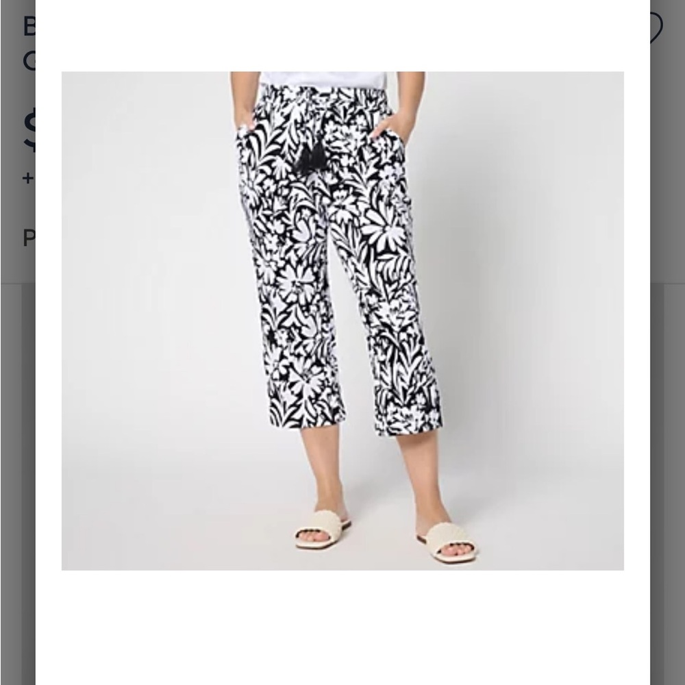 Belle by Kim Gravel Petite Packabelle Floral Chic Capris